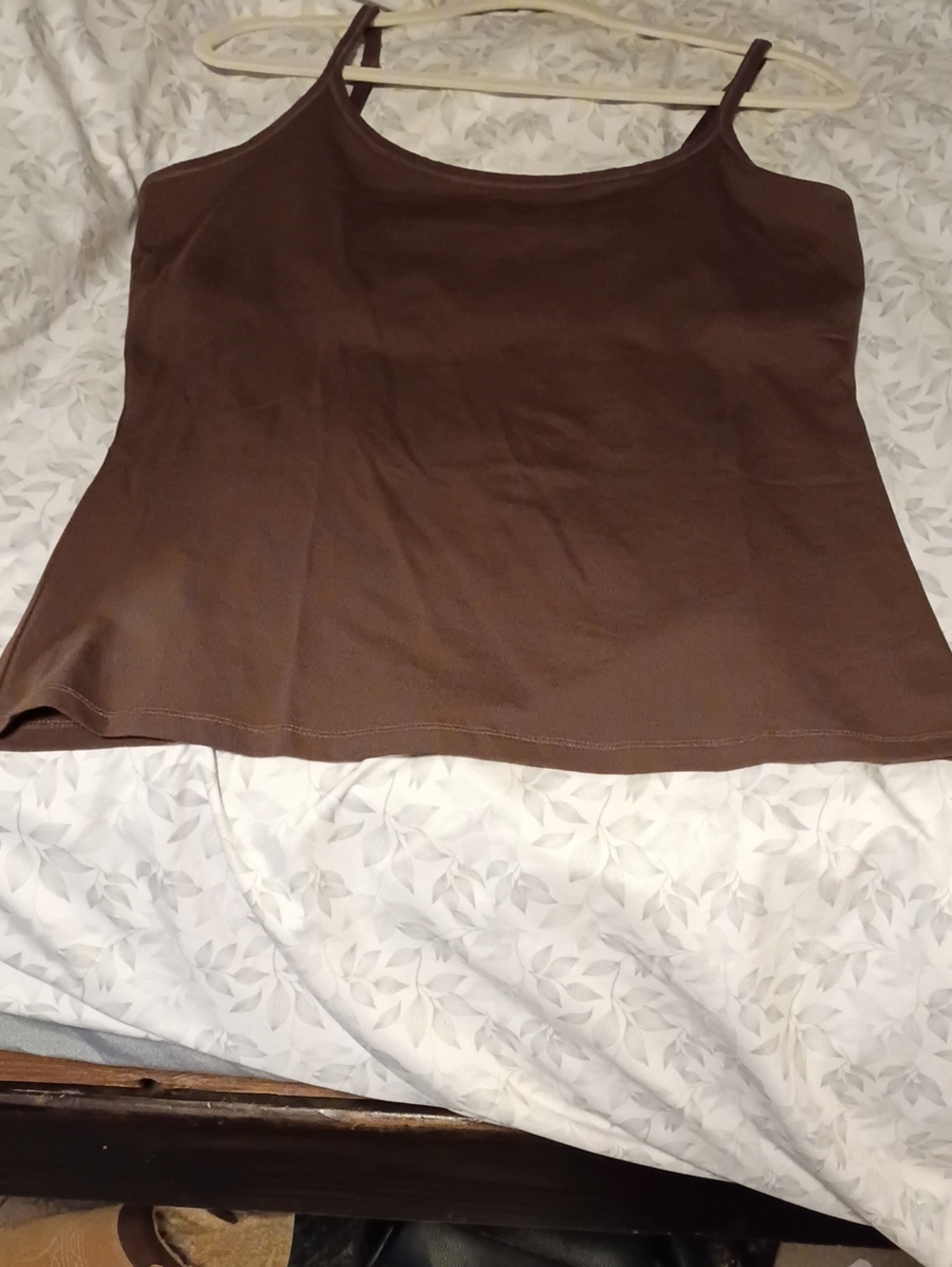 Pact Brown Spaghetti Strap Tank Top
